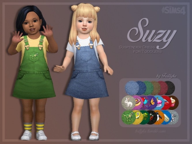 Suzy Suspender Dress for Toddlers at Trillyke » Sims 4 Updates