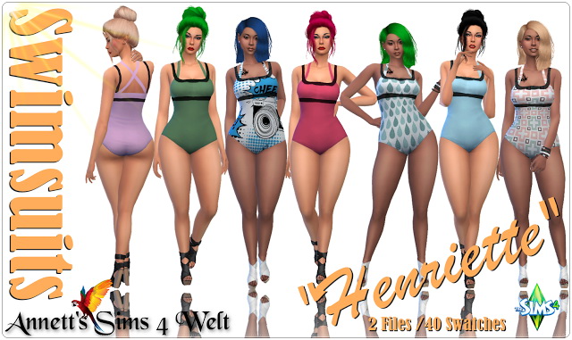 Sims 4 Henriette Swimsuit at Annett’s Sims 4 Welt
