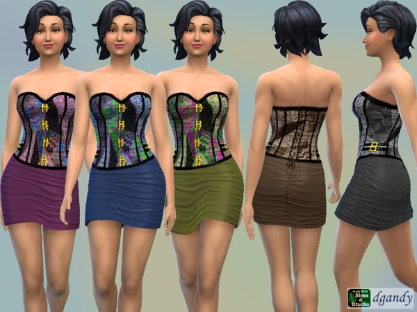 Sims 4 Corset Top and Skirt by dgandy at TSR