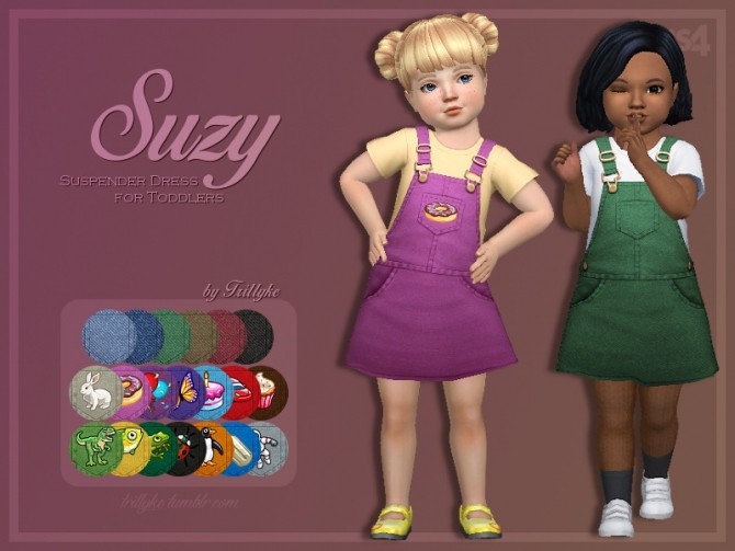 Sims 4 Suzy Suspender Dress for Toddlers at Trillyke