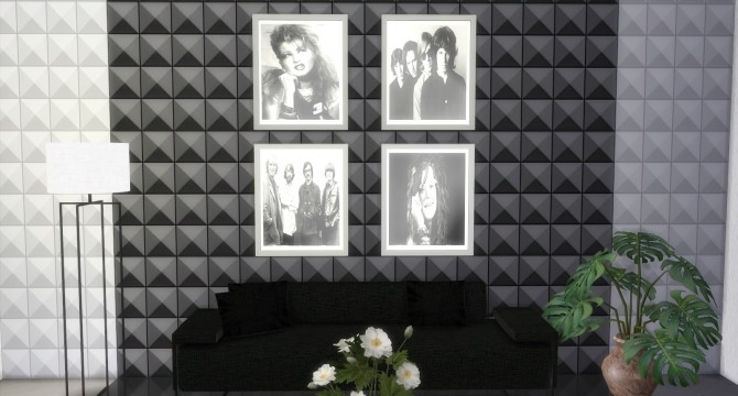 Sims 4 Classic Rock Bands Art Wall at Lily Sims