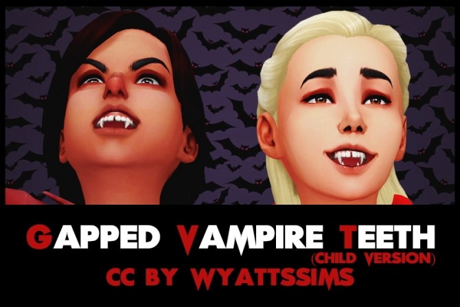 Sims 4 GAPPED VAMPIRE TEETH CHILD VERSION at Wyatts Sims