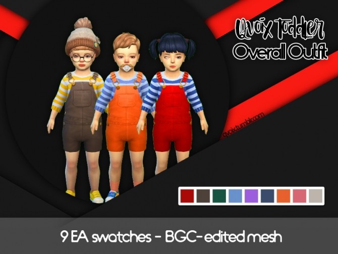 Sims 4 Toddler Overall Outfit at qvoix – escaping reality