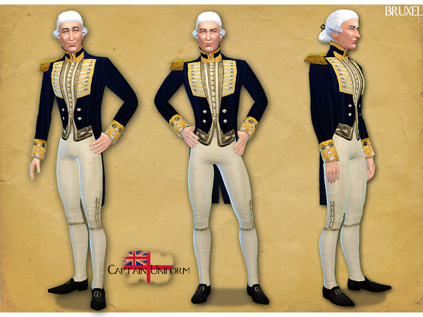 Sims 4 Royal Navy Captain Uniform by Bruxel at TSR