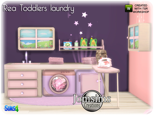 Sims 4 Rea toddlers laundry by jomsims at TSR