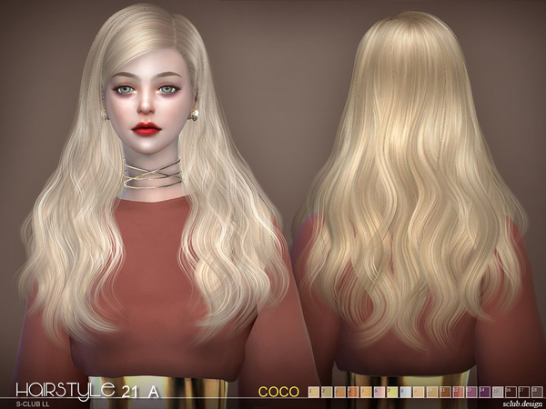 Sims 4 Hair CoCo n21A by S club at TSR