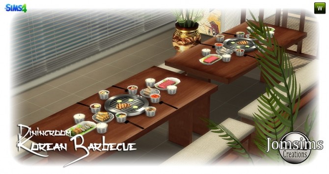 Sims 4 Korean barbecue dining room at Jomsims Creations