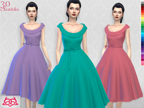 Sims 4 Romi dress RECOLOR 1 by Colores Urbanos at TSR