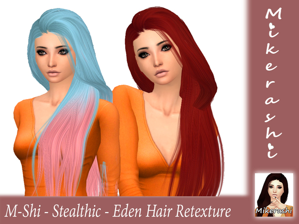 Sims 4 Stealthic Eden Hair Retexture by mikerashi at TSR