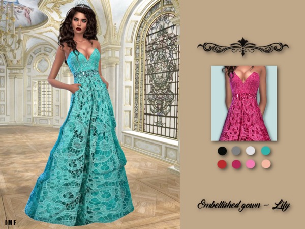 Sims 4 IMF Embellished Gown Lily by IzzieMcFire at TSR