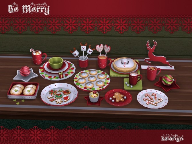 Sims 4 Be Merry deco set at Soloriya