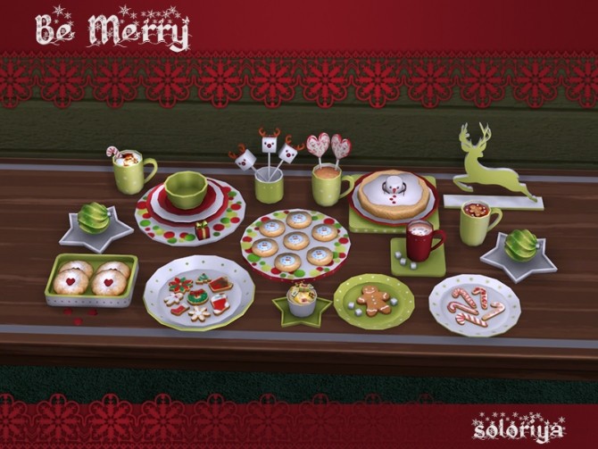 Sims 4 Be Merry deco set at Soloriya