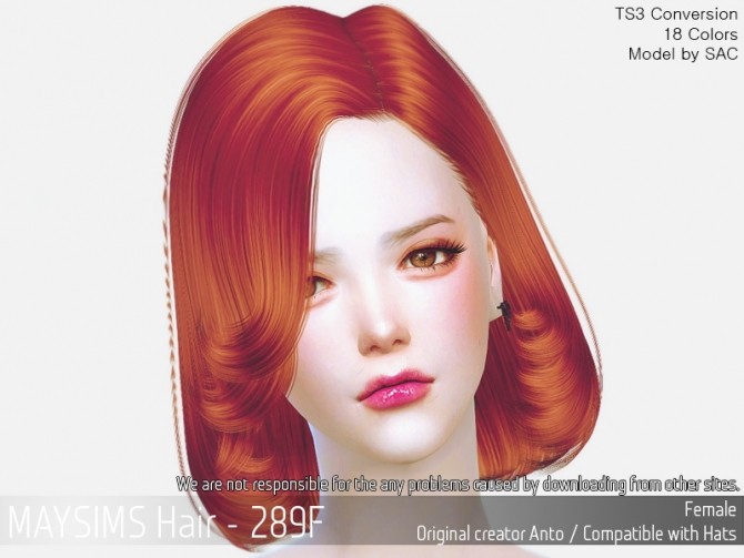 Sims 4 Hair 289F (Anto) at May Sims