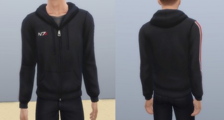 Mass Effect Hoodie BroShep by Innamode at Mod The Sims » Sims 4 Updates