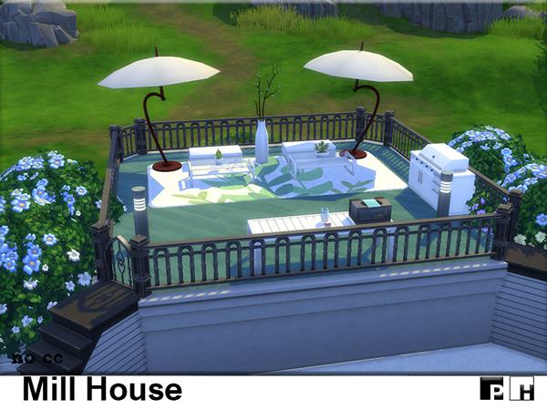 Sims 4 Mill House by Pinkfizzzzz at TSR