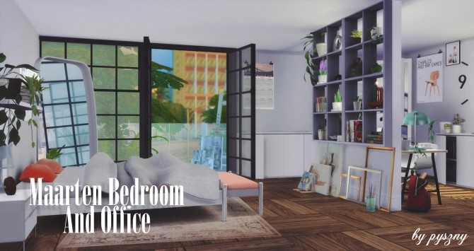 Sims 4 Maarten Bedroom & Office at Pyszny Design