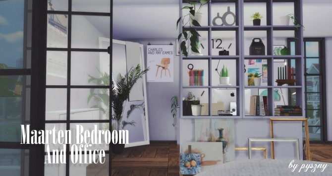 Sims 4 Maarten Bedroom & Office at Pyszny Design