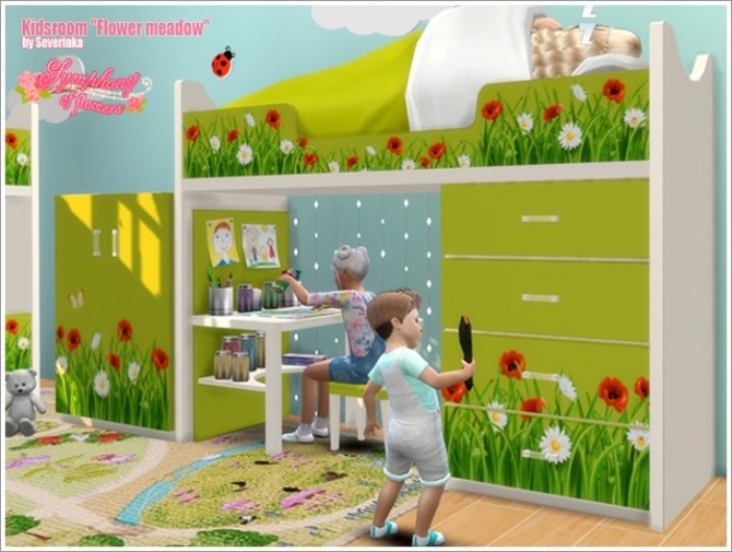 Sims 4 Flower meadow kidsroom at Sims by Severinka
