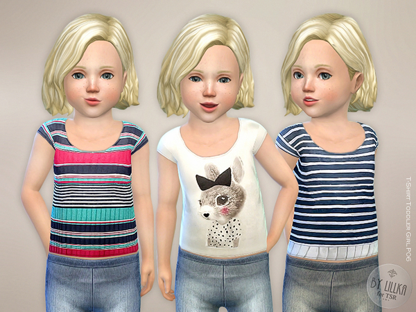 Sims 4 T Shirt Toddler Girl P06 by lillka at TSR