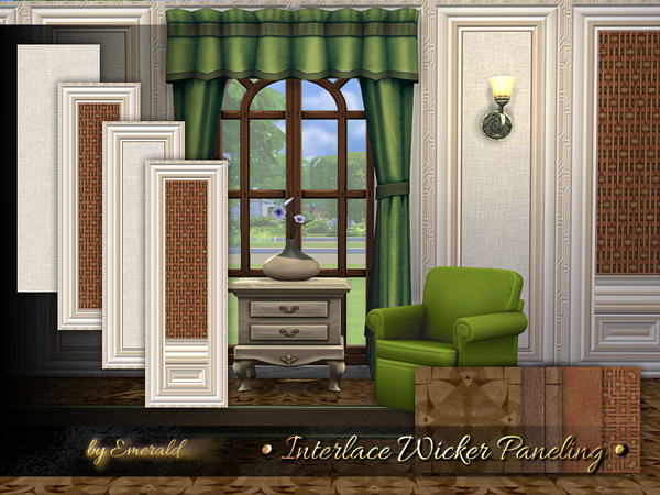 Sims 4 Interlace Wicker Paneling by emerald at TSR