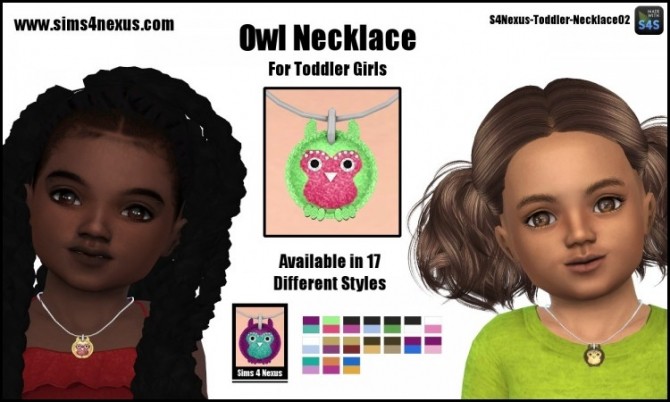 Sims 4 Owl Necklace by SamanthaGump at Sims 4 Nexus