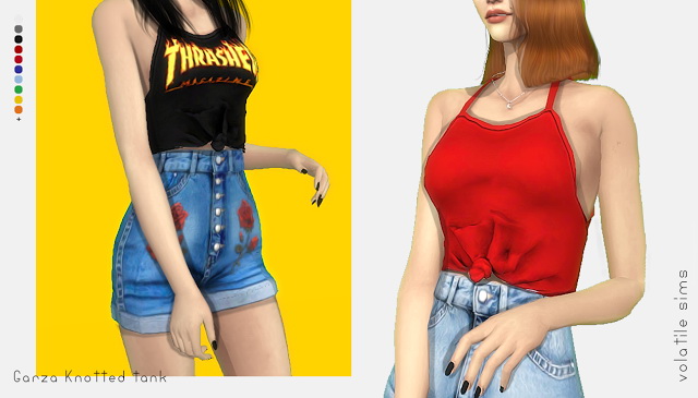 Sims 4 Garza Knotted Tank at Volatile Sims