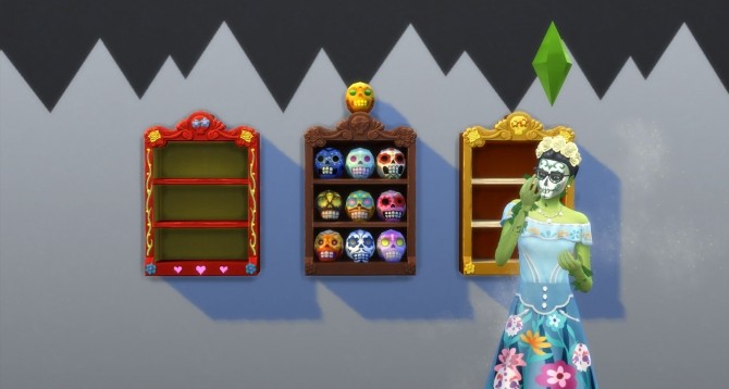 Sims 4 Sugar Skull Display Case Unlocker and Purchasable Sugar Skulls by darkdatatrc at Mod The Sims