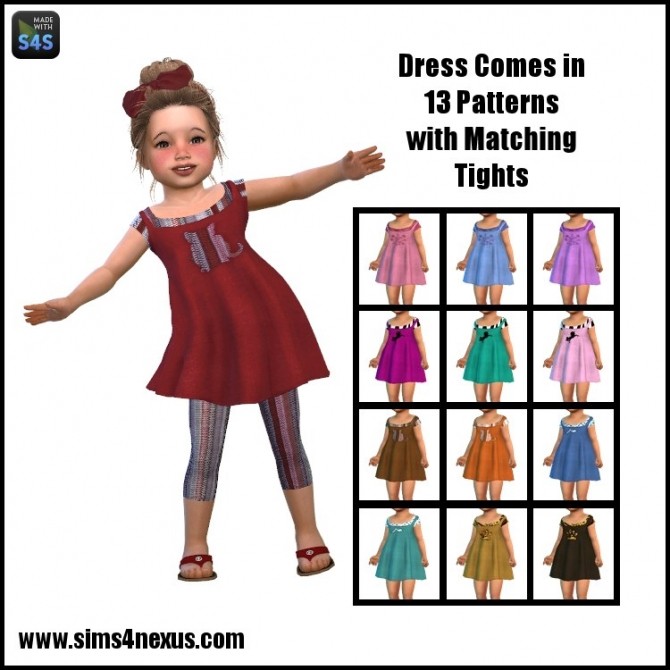Sims 4 Cara dress and tights by SamanthaGump at Sims 4 Nexus