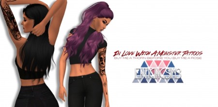 In Love With A Monster Arm Tattoos by EnticingSims at SimsWorkshop