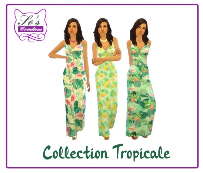 Sims 4 Tropical Collection Summer Dresses by Sophie Stiquet at Les Sims4