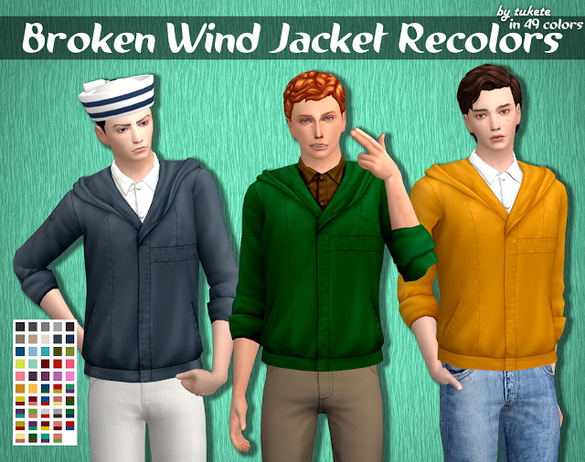 Sims 4 Broken Wind Jacket Recolors at Tukete