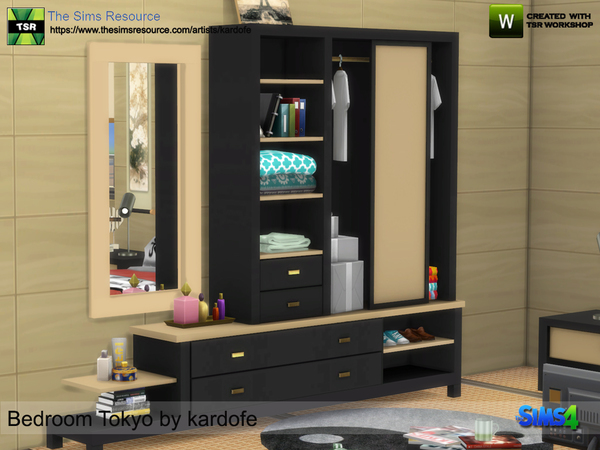 Sims 4 Bedroom Tokyo by kardofe at TSR