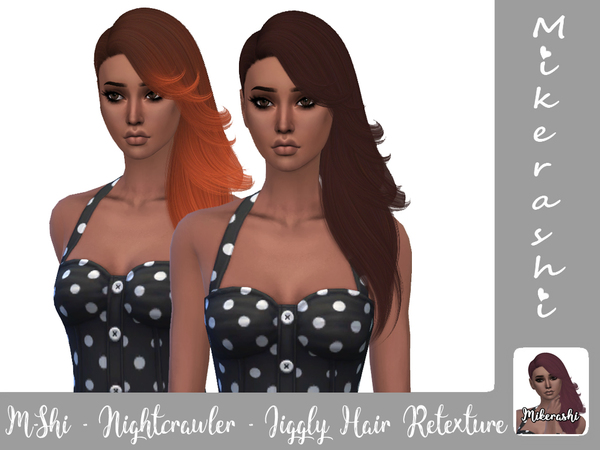 Sims 4 Nightcrawler Jiggly Hair Retexture by mikerashi at TSR