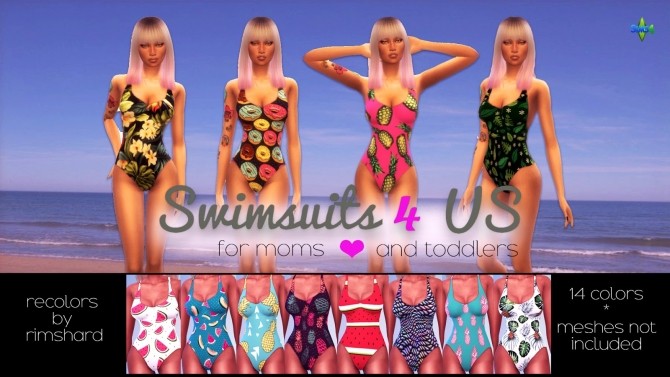 Sims 4 Swimsuits + Outfit at Rimshard Shop