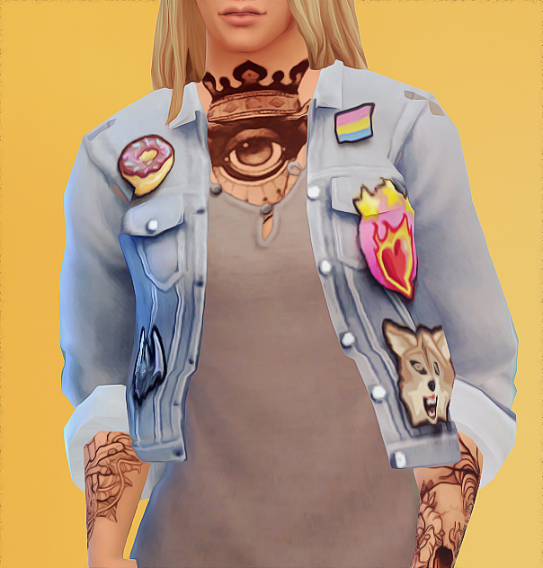 Sims 4 Acc jacket with patches recolour at Valhallan