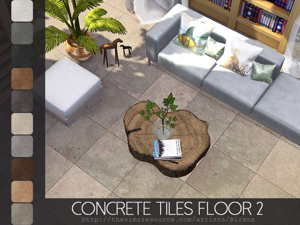 Sims 4 Concrete Tiles Floor 2 by Rirann at TSR