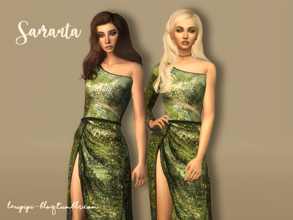 Sims 4 Samanta dress by laupipi at TSR