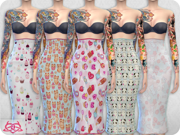 Sims 4 Set Blouse / Skirt RECOLOR 4 by Colores Urbanos at TSR