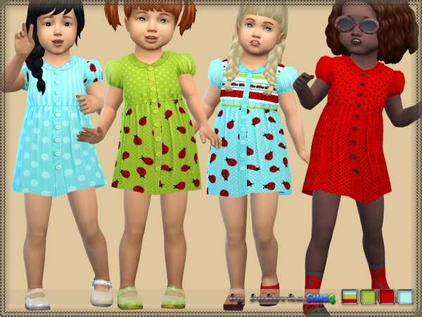 Sims 4 Dress LadyBug by bukovka at TSR