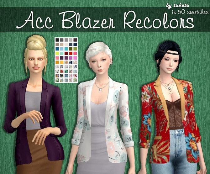 Sims 4 Acc Blazer Recolors at Tukete