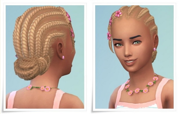 Sims 4 Child Braid Bun at Birksches Sims Blog