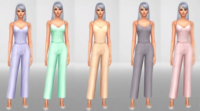 Sims 4 Overall and hair retextures at Meellanie