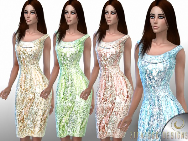 Sims 4 Cathy dress by ZitaRossouw at TSR