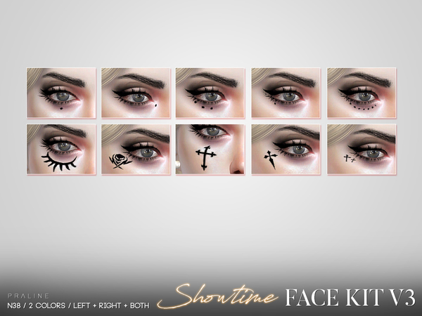 Sims 4 Showtime Face Kit V3 / N38 by Pralinesims at TSR