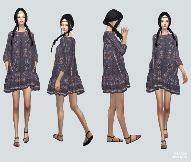 Sims 4 Loosefit Spring Dress at Marigold