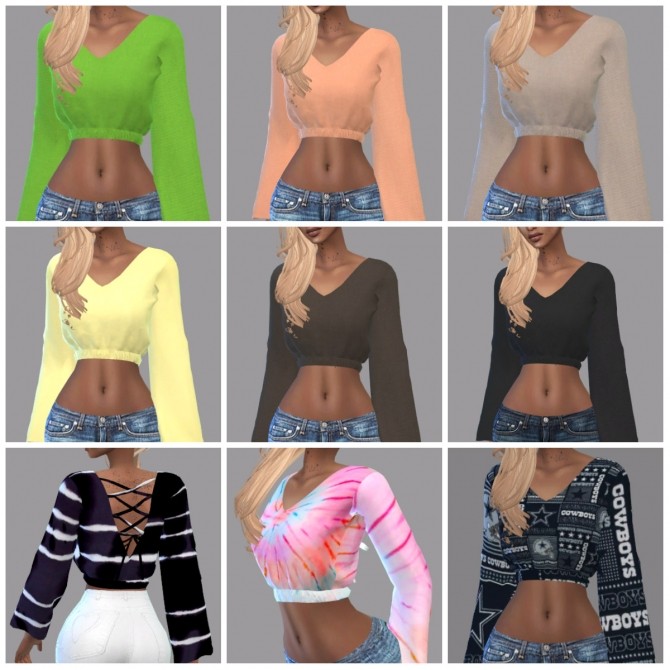 Sims 4 Back Lace Up Top Recolor at Teenageeaglerunner