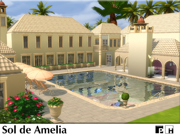Sims 4 Sol De Amelia house by Pinkfizzzzz at TSR