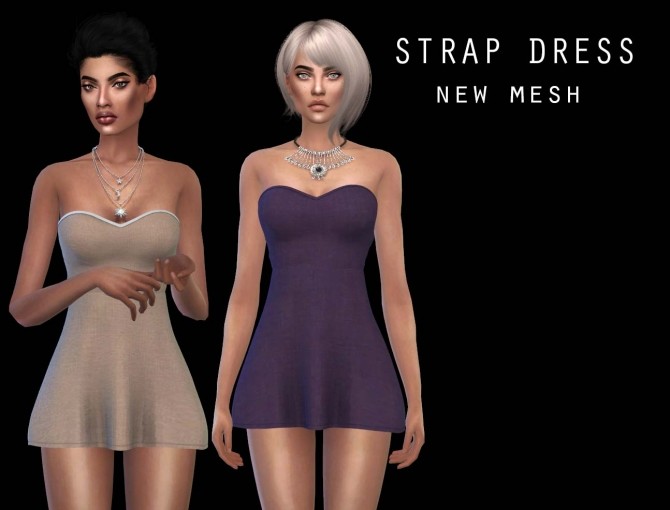 Sims 4 Strap Dress at Leo Sims