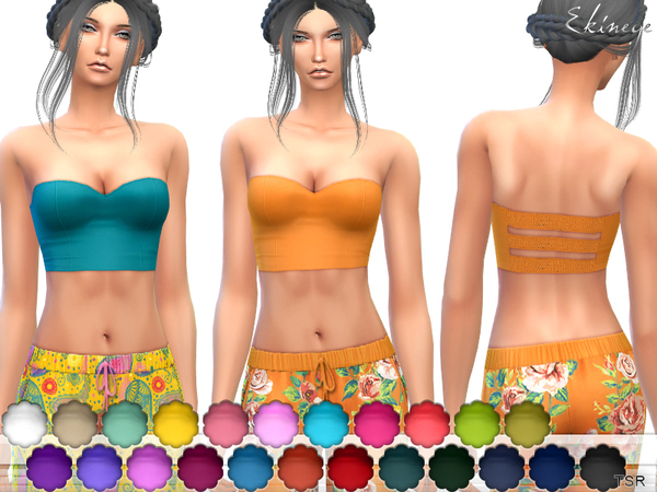 Sims 4 Strapless Top by ekinege at TSR