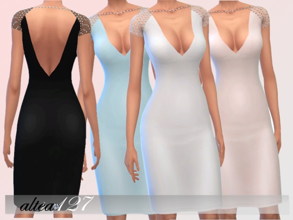 Sims 4 Elegant cocktail dress by altea127 at TSR